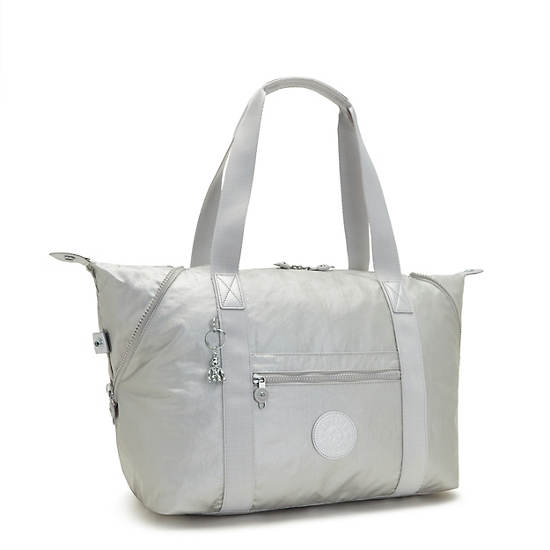 Kipling Art Medium Metallic Tote Tassen Zilver | BE 1456BE